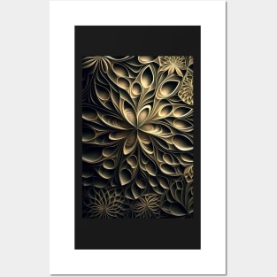 Embrace Nature with our Abstract Organic Fractal Pattern Creamy and Warm Posters and Art